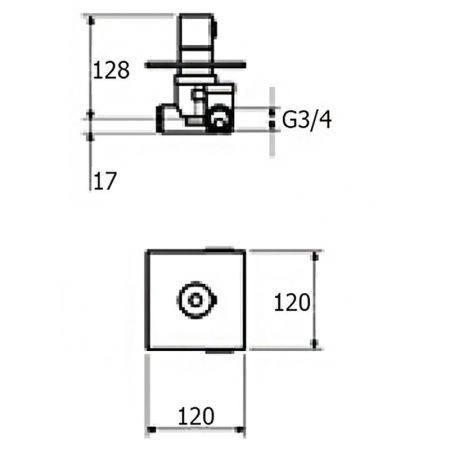 Смеситель для ванны и душа Webert Elio EL972101015 настенный хром с термостатом