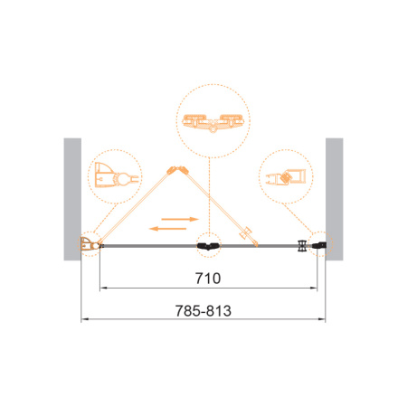 Душевая дверь Cezares ECO ECO-O-BS-12-80-C-Cr 80х195 стекло прозрачное профиль хром глянцевый