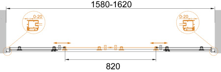 Душевая дверь Cezares ANIMA ANIMA-W-BF-2-160-C-Cr 160х195 стекло прозрачное профиль хром глянцевый