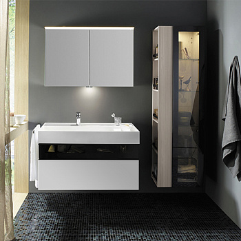 Тумба с раковиной Burgbad Yumo SFKL102 F3193 G0179 C0001*1 101х47х64 подвесная цвет белый глянцевый