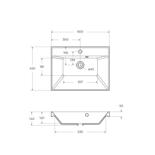 Раковина из искусственного камня BelBagno BB600/450-LV-MR-AST 60х45 накладная цвет белый матовый - фото 2