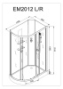 Душевая кабина AvaCan EM2012RN 120х90 асимметричная без крыши ориентация правая