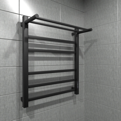 Полотенцесушитель Маргроид Вид 81-10 профильный 8110-6050-1083-9005R 53х60 электрический черный матовый - фото 2