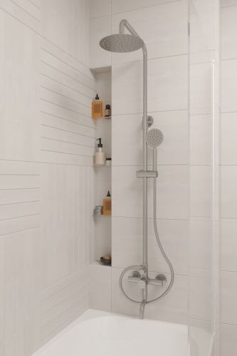 Душевая стойка Knotlor SS-06 настенная цвет сатин - фото 4