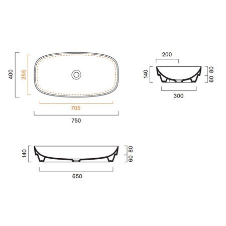 Раковина керамическая Catalano Alvea 624750001 80 см полувстраиваемая цвет белый без отверстий под смеситель