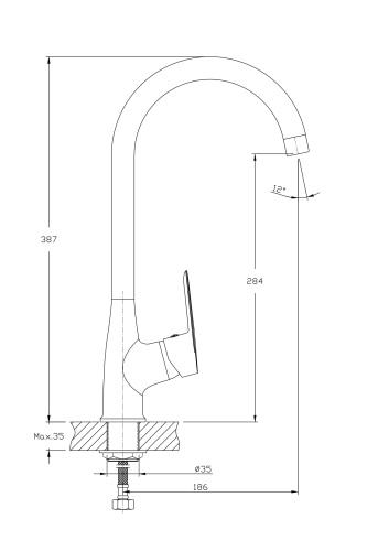 Смеситель для кухни Rush Edge ED7735-22 на мойку хром - фото 2