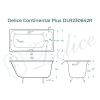 Ванна чугунная Delice Continental PLUS DLR230642R 100х70 пристенная прямоугольная без ножек с отверстиями под ручки