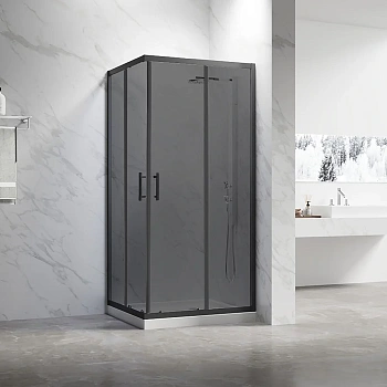 Душевой уголок Veconi Rovigo RV27B-10090-05-C8 100х90 стекло тонированное профиль черный без поддона