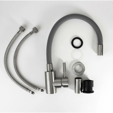 Смеситель для кухни Esko K44 G на мойку нержавеющая сталь