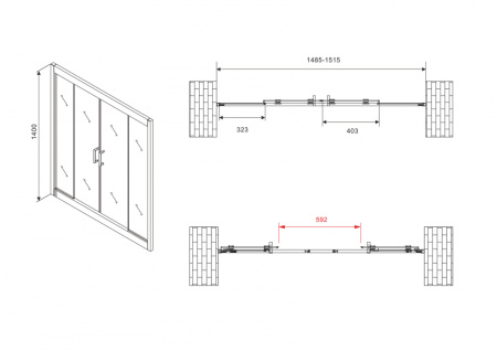 Душевая шторка на ванну Abber Schwarzer Diamant AG57150M 150х140 стекло матовое профиль хром глянцевый ориентация универсальная