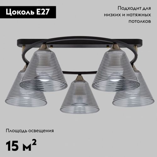 Люстра потолочная IMEX MD.5948-5-S-BK+AB - фото 2