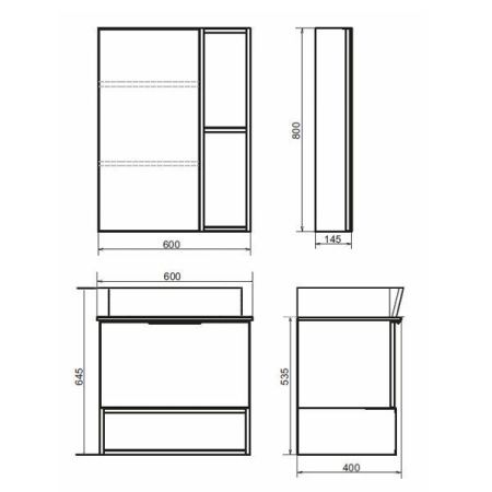 Зеркало-шкаф Comforty Штутгарт 00004151036CF 60х80 подвесной цвет коричневый