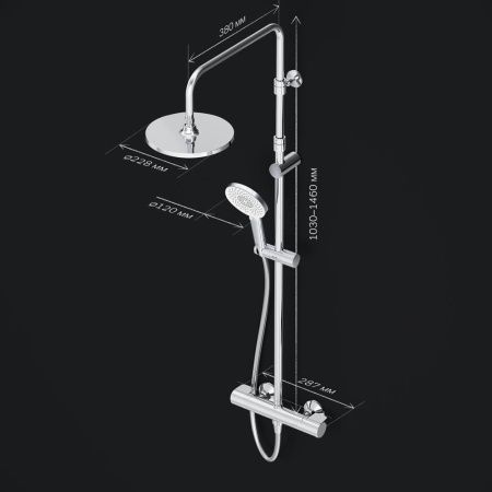 Душевая стойка Am.Pm X-Joy F0785A400 настенная цвет хром с термостатом
