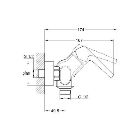 Смеситель для ванны и душа G.Lauf LEF LEF5-A232 настенный хром