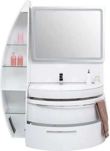 Тумба с раковиной De Aqua Эскалада 00186739 100х52х64 подвесная цвет белый - фото 5