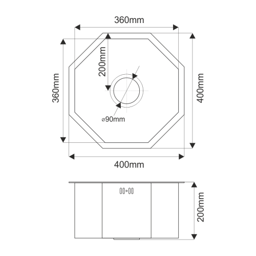 Кухонная мойка Melana ProfLine D400BR бронза 40x40 цвет бронза - фото 2