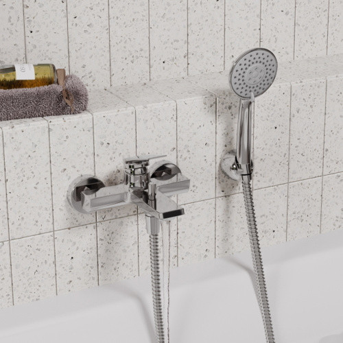 Смеситель для ванны и душа WasserKRAFT Lopau 3200 3201 настенный хром - фото 2
