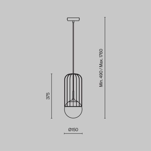 Светильник подвесной Maytoni Telford Pendant P362PL-01G - фото 3