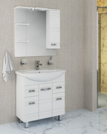 Зеркало-шкаф Runo Турин УТ000002105 90х80 подвесной цвет белый