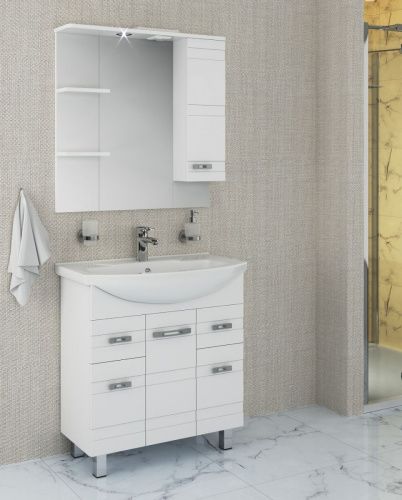 Зеркало-шкаф RUNO Турин УТ000002105 85х80 подвесной цвет белый - фото 2