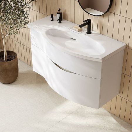 Раковина керамическая Kerama Marazzi RIVA RV.wb.100Rh 100х50 подвесная цвет белый 1 отверстие под смеситель
