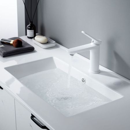 Смеситель Shevanik S43C S4301C на раковину белый