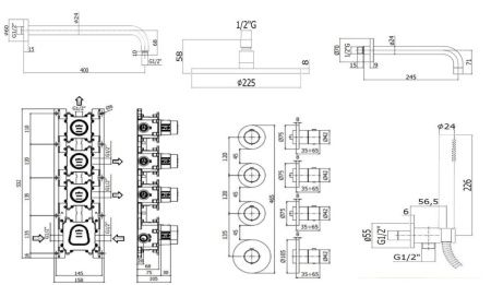 Душевая система Paffoni Modular Box KITMB019HG141KING встраиваемая в стену
