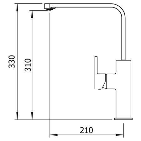 Смеситель для кухни Clever Alpina Square 61195 на раковину сталь оружейная