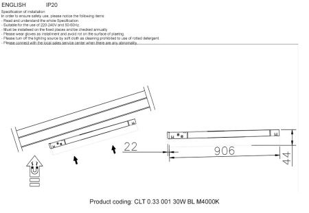 Трековый светильник Crystal Lux CLT 0.33 CLT 0.33 001 30W BL M4000K