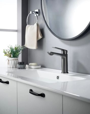 Смеситель Knotlor MUSE KN-60/GM на раковину вороненая сталь