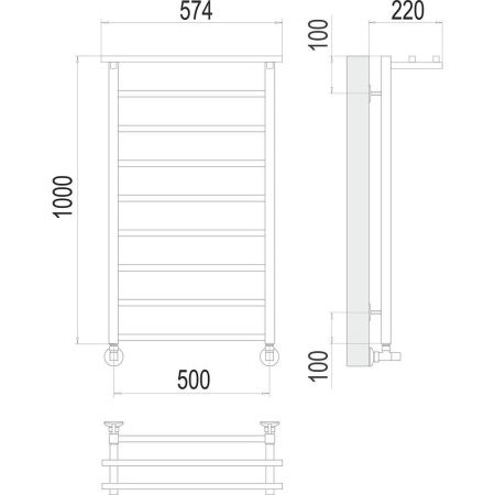 Полотенцесушитель водяной Terminus 4670078529749 55х100 хром