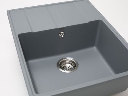 Кухонная мойка Grandex Aqua 600312 65х50 цвет серый поверхность матовая