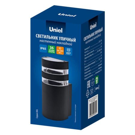 Уличный настенный светильник Uniel UUL-S15A 60W/E27 IP65 BLACK