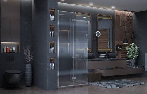 Душевой уголок Ambassador Diamond 12011105L 90х90 стекло прозрачное профиль хром глянцевый - фото 5