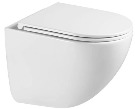Унитаз подвесной Sintesi SIN-TS-ELL-153 белый матовый безободковый с сиденьем микролифт смыв торнадо