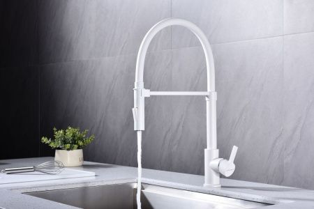 Смеситель для кухни Paulmark HALT Ha214021-WH на мойку белый