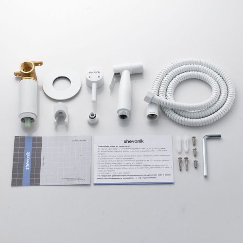 Гигиенический душ со смесителем Shevanik S147C белый - фото 4