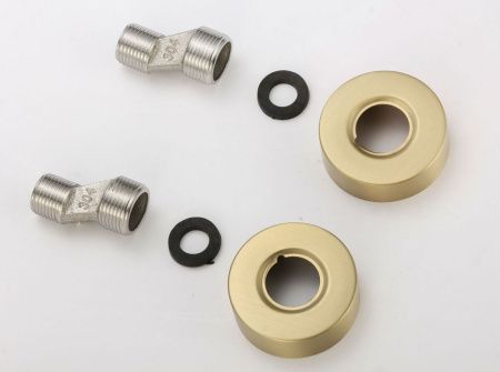 Смеситель для ванны и душа Fmark FS8206C настенный золото