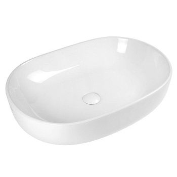 Раковина из сантехнического фарфора Bond Oval S59-600 60х40 накладная цвет белый без отверстий под смеситель