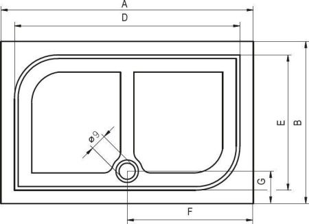 Душевой поддон из искусственного камня Riho KOLPING D004010005 140х90 белый с ножками