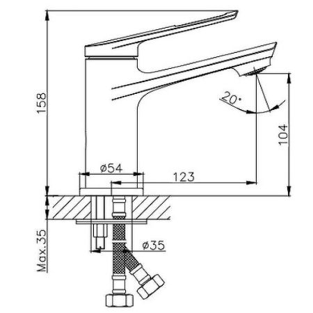 Смеситель Haiba HB595 HB10595 на раковину хром