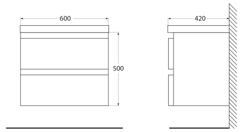 Тумба под раковину BelBagno Energia-N ENERGIA-N-600-2C-SO-BL 60x42x50 - фото 2