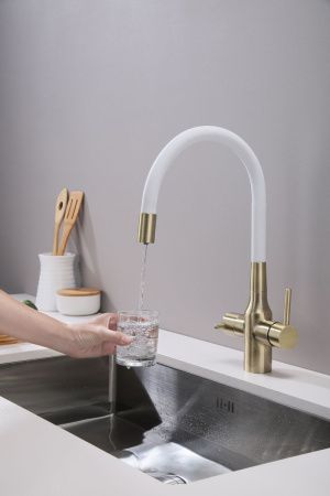 Смеситель для кухни Paulmark БРОНЗА Sa213419-BRw на мойку бронза