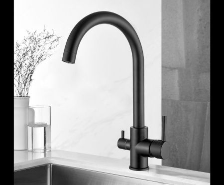 Смеситель для кухни AQG DUO 05SPL560NG на столешницу черный