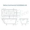 Ванна чугунная Delice Continental DLR230640-AS 120х70 пристенная прямоугольная без ножек с антискользящим покрытием