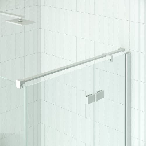 Душевой уголок Vegas-Glass AFP-Fis Retta AFP-Fis Retta 80 01 crystalvision L 80х80 стекло прозрачное профиль белый без поддона - фото 5