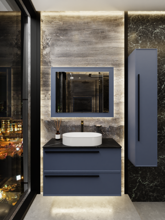 Тумба со столешницей La Fenice ELBA TWIN NFNC-01-ELB-BG-100-2-3-GB 100х50 подвесная цвет синий