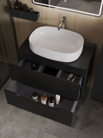 Тумба с раковиной Orange Line Li-80TubMDF+B08-600W 80х50