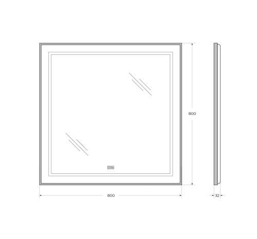 Зеркало BelBagno Kraft SPC-KRAFT-800-800-LED-TCH-WARM-NERO 80х80 - фото 5