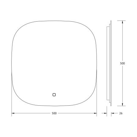 Зеркало с подсветкой Defesto OPTI DF 2848S 50х50 подвесное